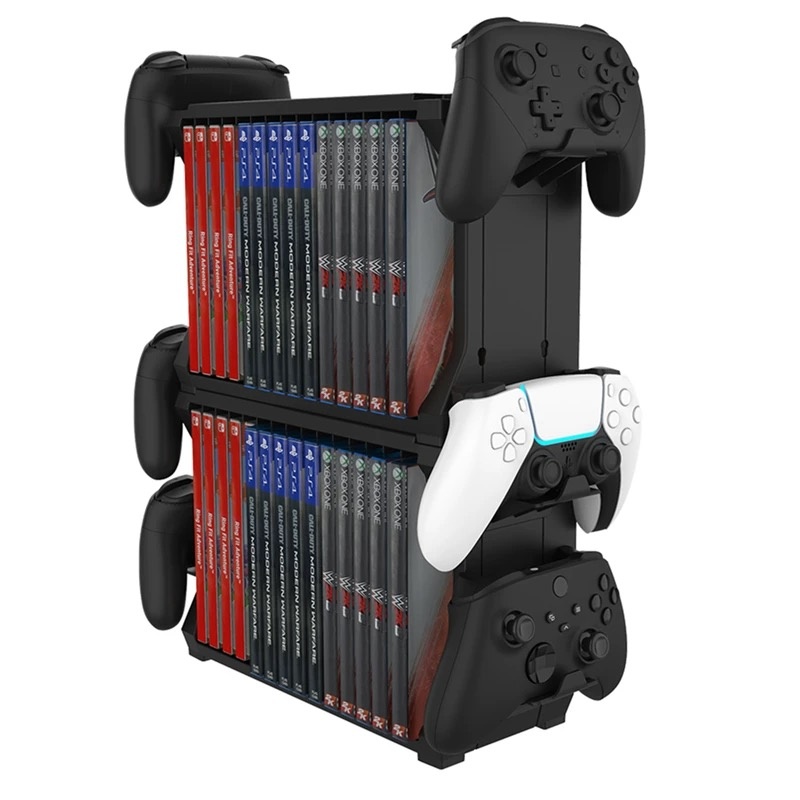 Gaming Accessories Rack - Kontrolcü Tutuculu Oyun Depolama Rafı, Oyun